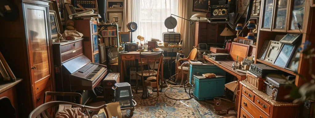 a room filled with valuable items meticulously documented and photographed for safekeeping during a move.