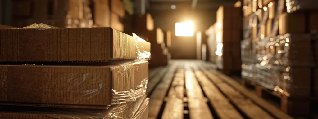 a stack of sturdy cardboard boxes and bubble wrap standing ready for a long distance move.