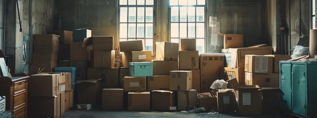 in a clutter-free room, neatly stacked moving boxes labeled with destination cities await transport, showcasing the efficiency of streamlined packing.