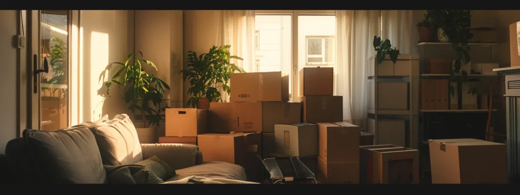 neatly packed boxes stacked high, showcasing efficient space-saving techniques for a move.