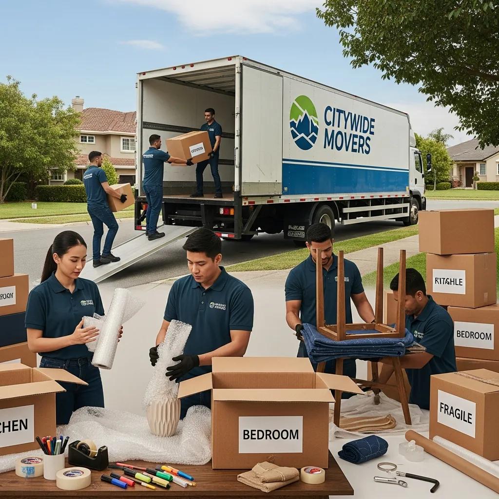 Overview of moving services including packing, loading, and furniture assembly, highlighting local movers' offerings