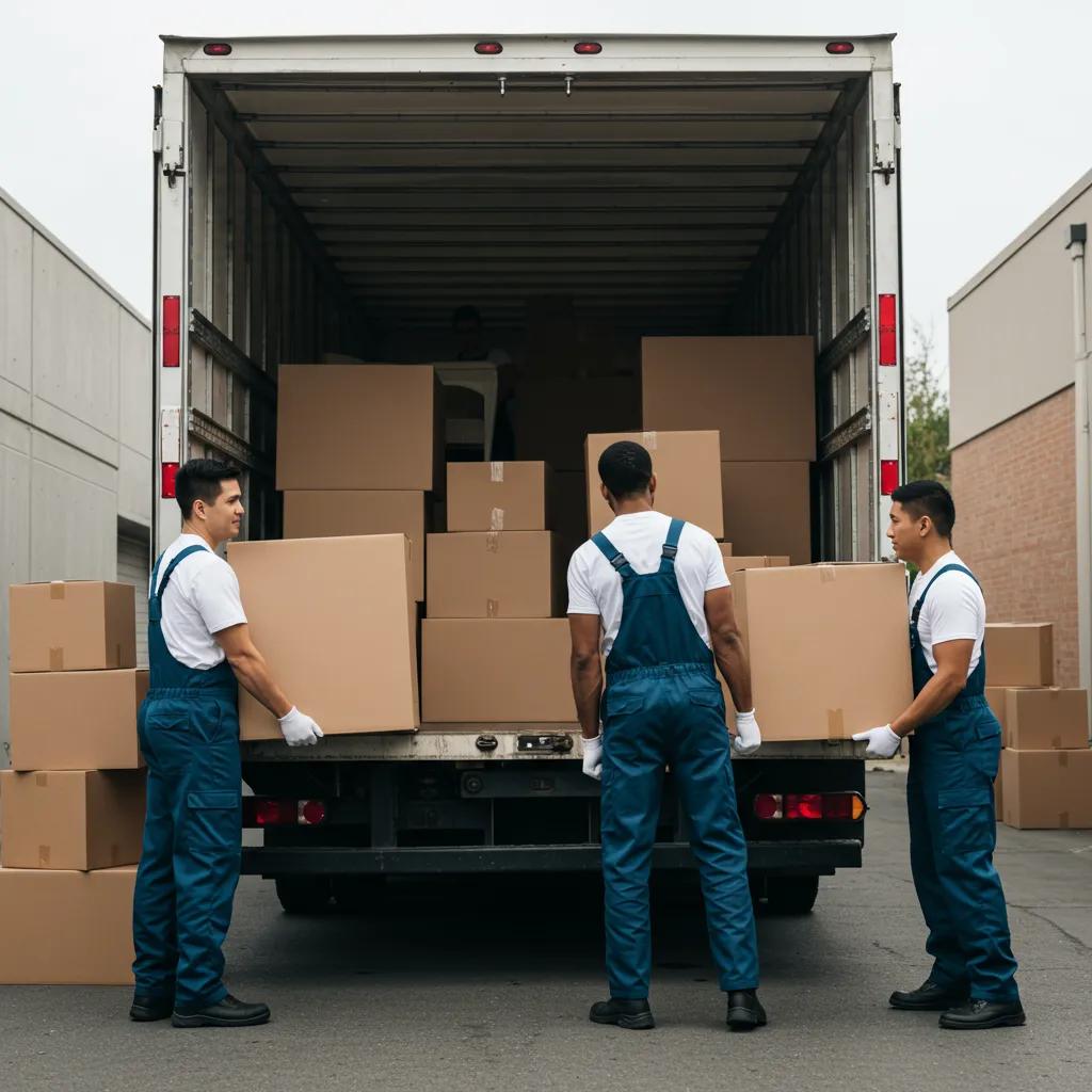 Professional movers loading a truck, illustrating the process of choosing reliable long distance movers