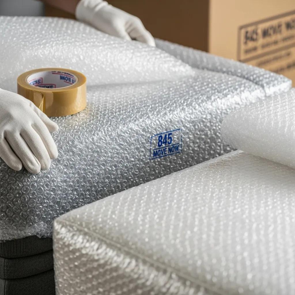 High-quality packing materials used to protect furniture during a move