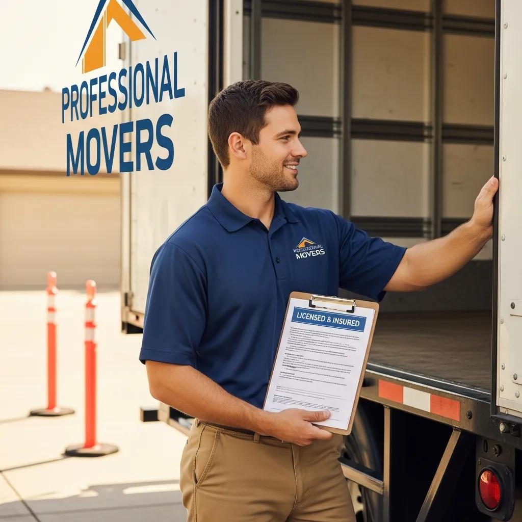 Licensed mover inspecting a moving truck, emphasizing safety and professionalism in the moving process