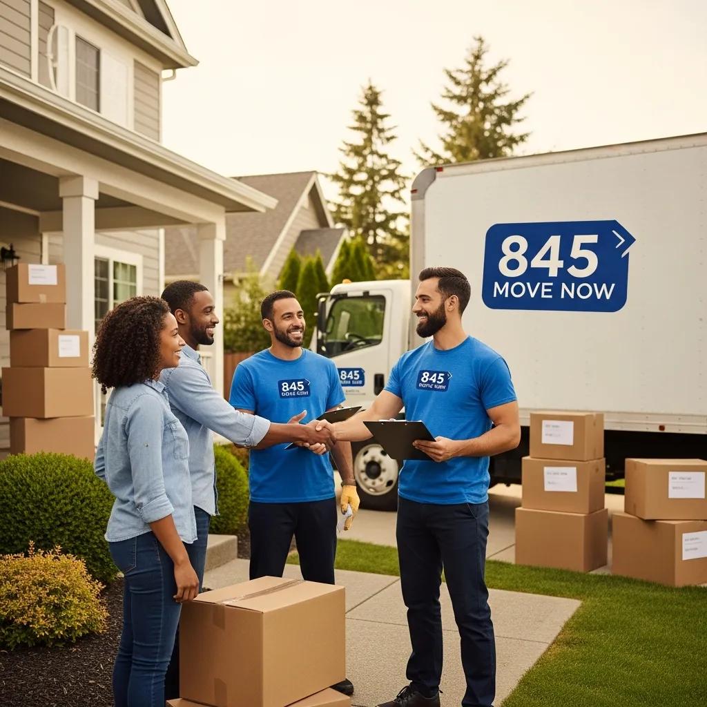 Satisfied customers expressing gratitude to 845 Move Now movers