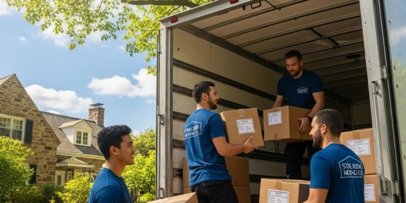 Friendly moving team loading boxes into a truck in Stone Ridge, NY, representing local moving services