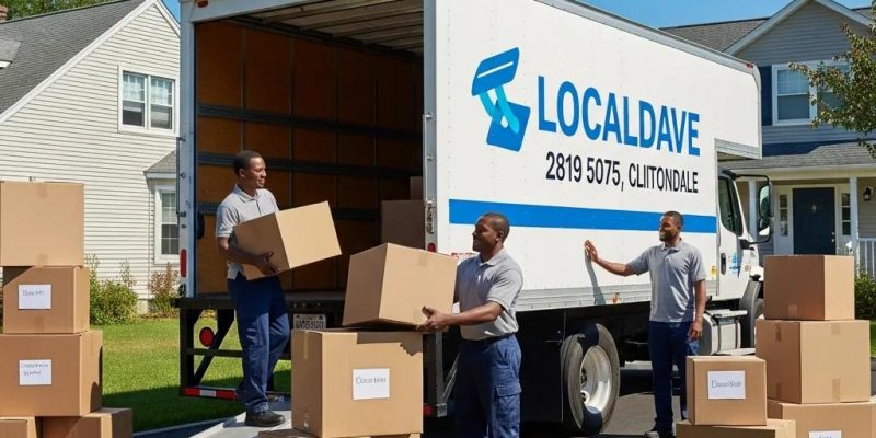 Moving truck in front of a house in Clintondale, NY, representing local moving services